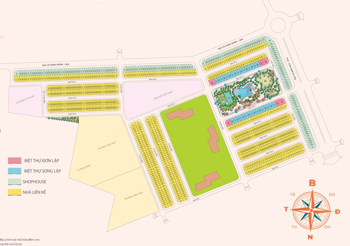 Mặt bằng phân khu Vịnh Tây OCP3