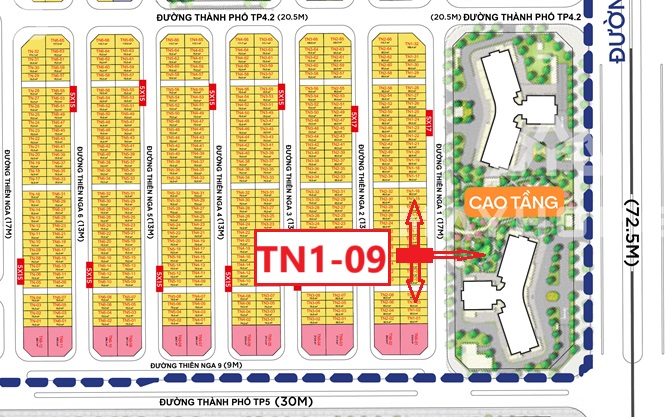 Bán liền kề Thiên Nga 1 căn 09 Phân Khu Tinh Hoa Vinhomes Cổ Loa Global Gate Hà Nội. Diện tích 85m2, 5 tầng, Đông Bắc, giá bán 33.8 tỷ/căn