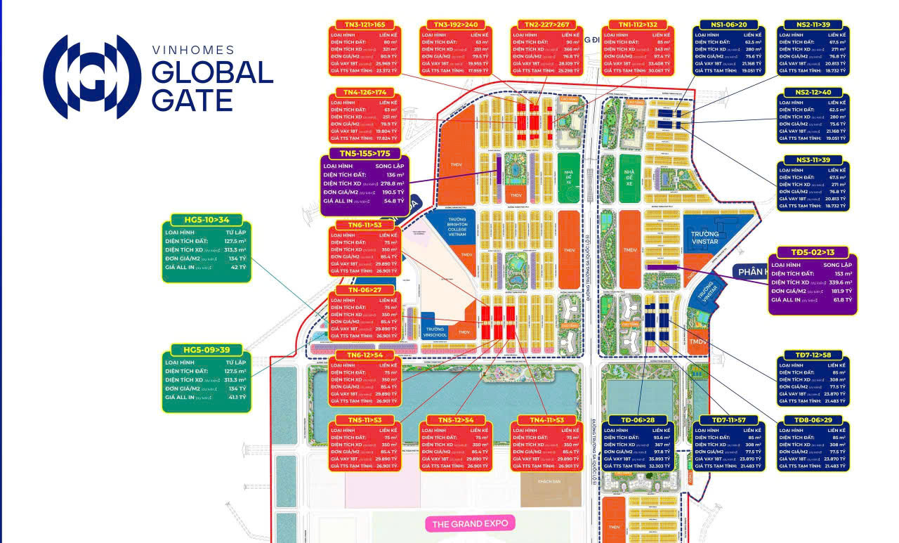 Mở bán đợt 1 Vinhomes Global Gate Cổ Loa Đông Anh: Giá bán biệt thự liền kề Phân Khu Tinh Hoa Và Phân Khu Thịnh Vượng