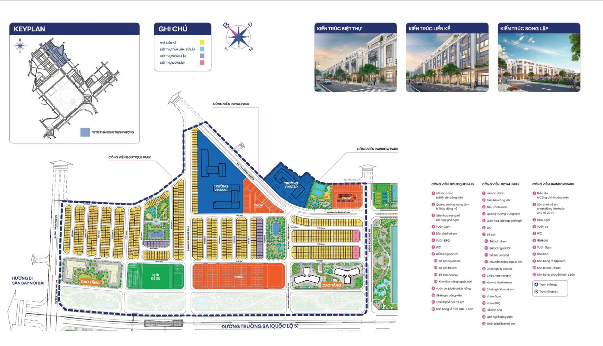 Phân khu THỊNH VƯỢNG của Vinhomes Cổ Loa Vinhomes Global Gate Đông Anh có 847 căn liền kề shophouse, biệt thự đơn lập, song lập và 4 tòa chung cư cao cấp