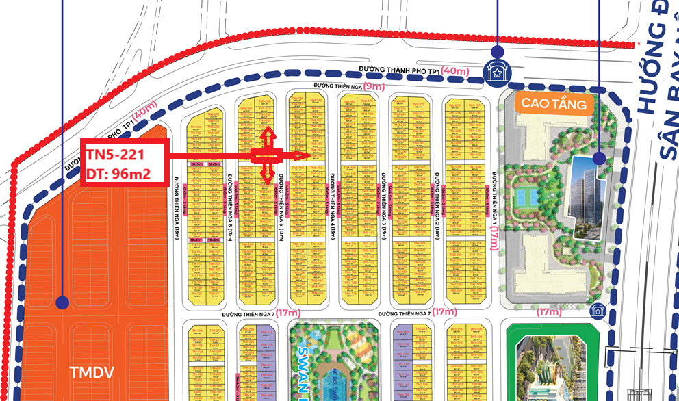 Bán liền kề xẻ khe TN5 căn 221 diện tích 96m2 Hướng Đông Bắc Phân khu Tinh Hoa Vinhomes Global Gate Cổ Loa Giá bán chưa chiết khấu 29.703 tỷ