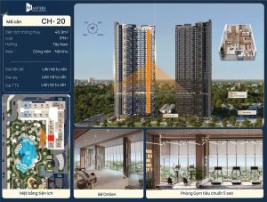 Căn hộ 1 phòng ngủ + số 20 diện tích 46.9m2 The Sunset S2 Masteri Grand Avenue Vinhomes Global Gate Cổ Loa