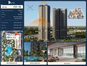 Căn hộ 2 phòng ngủ số 10 diện tích 59.8m2 The Sunset S2 Masteri Grand Avenue Vinhomes Global Gate Cổ Loa