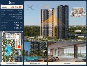 Giá bán căn 18 tầng 16 căn 2PN+ DT; 58.3m2 The Sunset S2 Masteri Grand Avenue Vinhomes Global Gate Cổ Loa