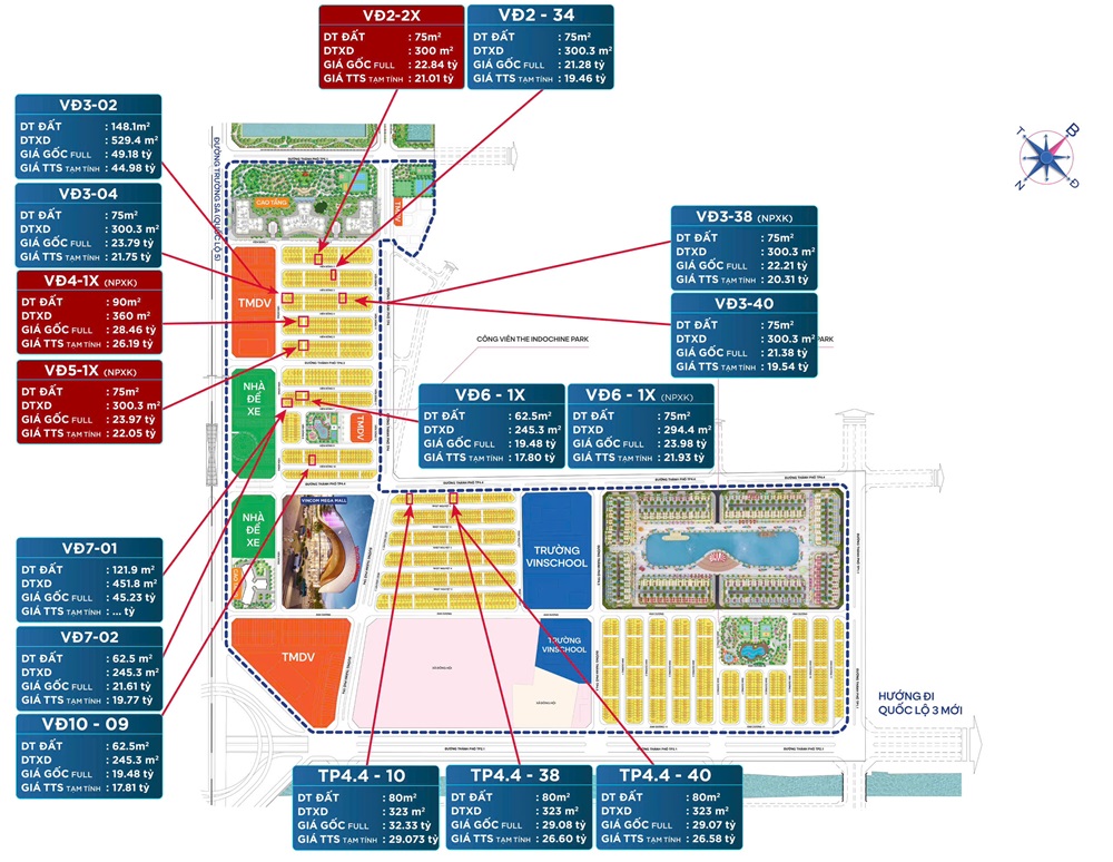 Quỹ căn chuyển nhượng liền kề shophouse Viễn Đông khu Cát Tường Vinhomes Global Gate