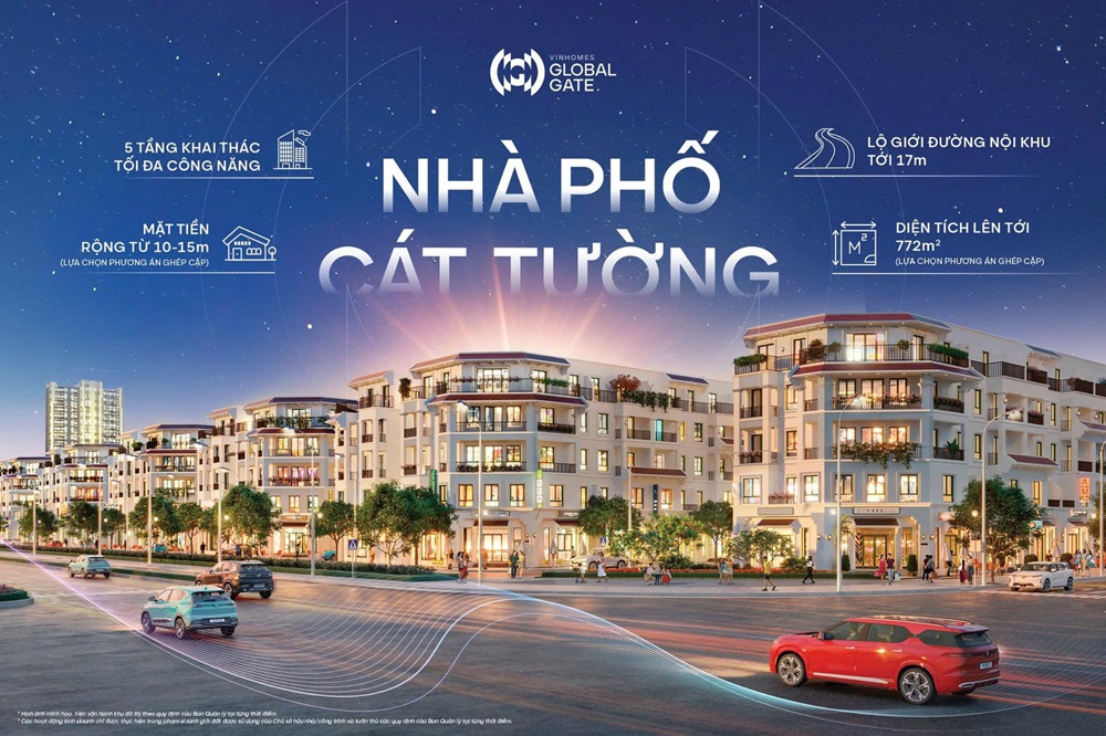 Mở bán Liền kề Cát Tường Vinhomes Cổ Loa Global Gate Đông Anh. Diện tích từ 62.5m2 mặt tiền 5m giá bán từ 14.7 tỷ/căn