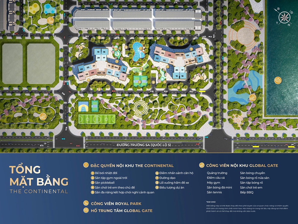 Tổng mặt bằng The Continental Imperia Signature Vinhomes Global Gate Cổ Loa