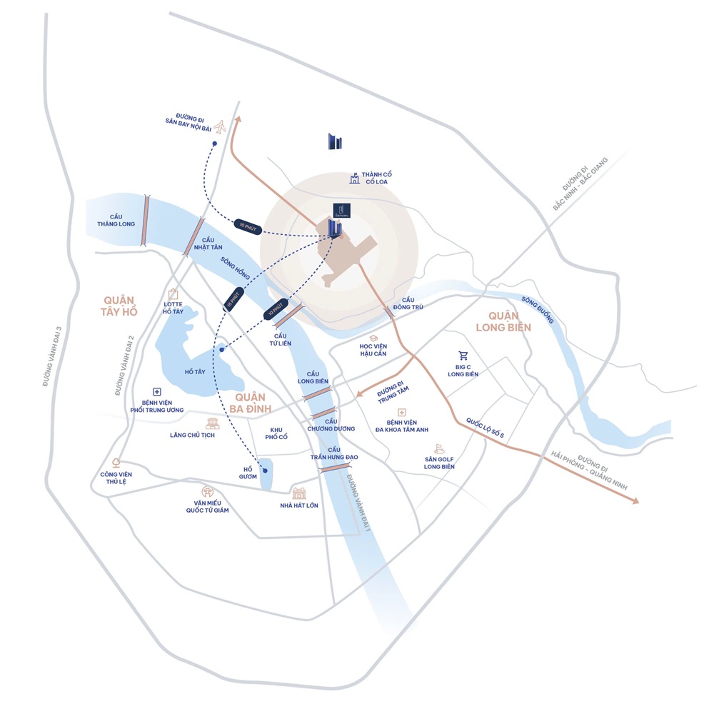 Vị trí The Continental Imperia Signature Vinhomes Global Gate Cổ Loa Đông Anh