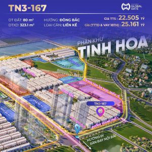 Bán liền kề TN3-167 Vinhomes Đông Anh Global Gate