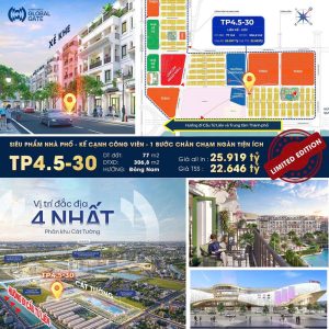 Bán liền kề TP4.5 căn 30 Vinhomes Đông Anh Global Gate