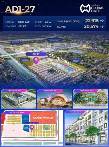 Bán liền kề Ánh Dương 1 căn 27 Vinhomes Đông Anh Global Gate