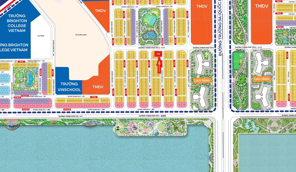 Bán liền kề TN3-63 Vinhomes Đông Anh Global Gate 75m2