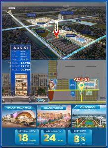 Bán liền kề Ánh Dương 80m2 AD3-51 Vinhomes Đông Anh Global Gate