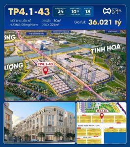 Bán liền kề TP4.1-43, 80m2, Vinhomes Đông Anh Global Gate Cổ Loa
