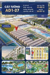 Giá bán liền kề 80m2 AD1-27 Vinhomes Đông Anh Global Gate
