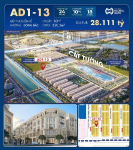 Giá bán liền kề Ánh Dương 1 căn 13 Vinhomes Đông Anh Global Gate 80m2