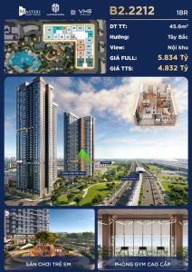 Căn hộ B2.22.12 – 1BR - 45,6m² - Masteri Grand Avenue