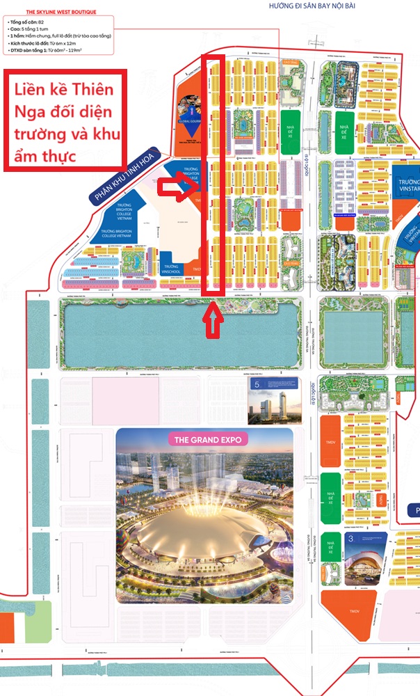 Liền kề Thiên Nga đối diện khu ẩm thực và Trường học Vinhomes Global Gate Cổ Loa