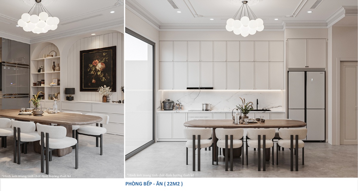 Phòng bếp và bàn ăn vinhomes global gate cổ loa