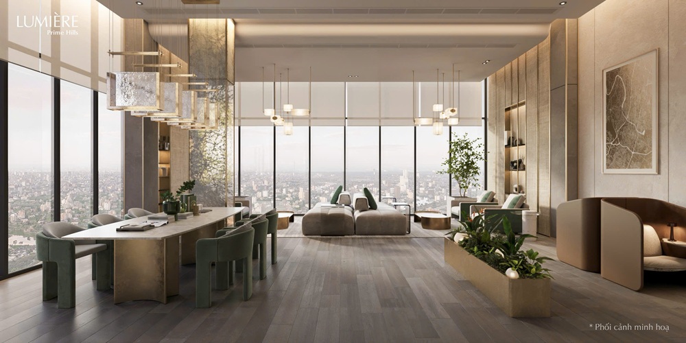 Phòng khách Tòa Skyline Tower - Lumière Prime Hills Vinhomes Global Gate