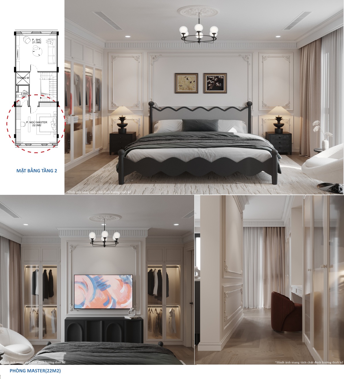 Phòng ngủ master Vinhomes Global Gate Cổ Loa