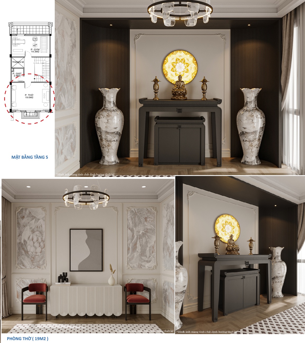 Phòng thờ tầng 5 vinhomes global gate