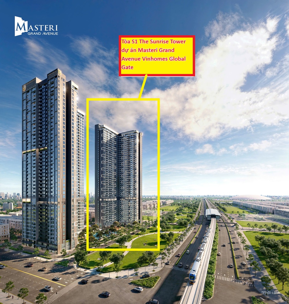 Tòa S1 The Sunrise Tower dự án Masteri Grand Avenue Vinhomes Global Gate