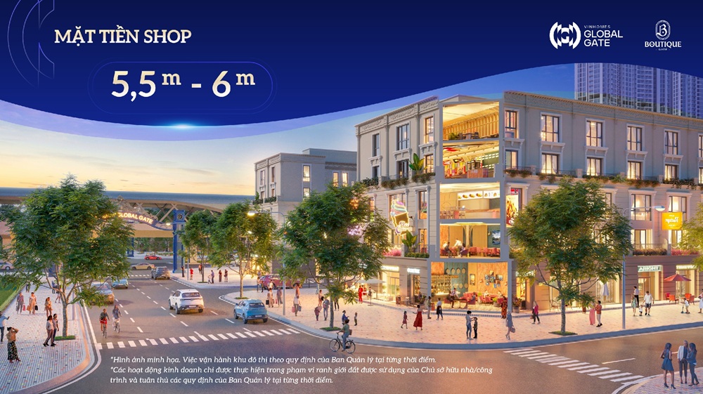 Cho thuê Shophouse Phố Expo (The Expo Boutique , Boutique Gate) tại KĐT Vinhomes Global Gate Đông Anh Hà Nội