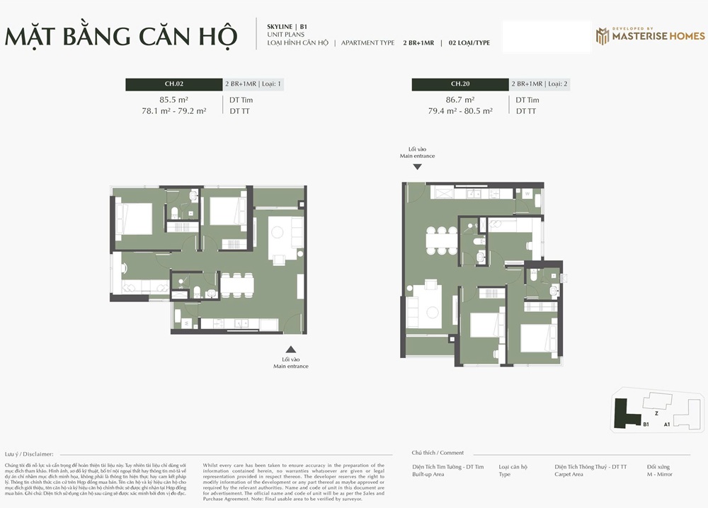 Layout căn 02 159.7m2 chung cư skyline B1 Lumiere Prime Hills tại Vinhomes Global Gate Cổ Loa