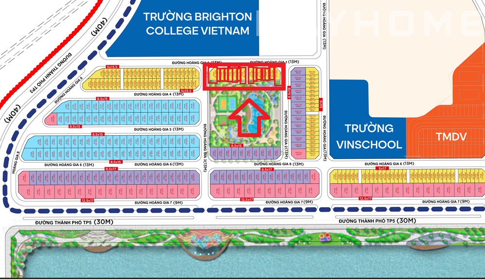 Liền kề Hoàng Gia 1 Tinh Hoa 75m2 Vinhomes Global Gate