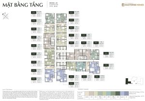 Mặt bằng tầng 40 và 42 chung cư skyline B1 Lumiere Prime Hills tại Vinhomes Global Gate Cổ Loa
