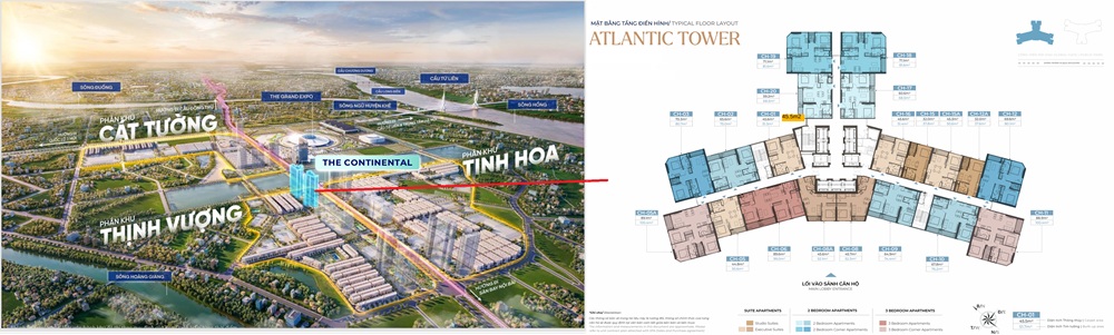Tòa Y4 Atlantic Tower The Continental CĐT MIK tại Vinhomes Global Gate tại Đông Anh