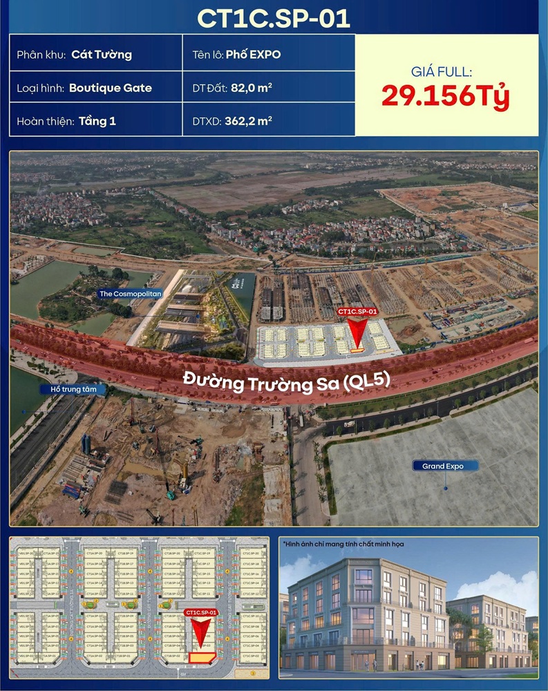 Bán căn góc shophouse Phố Expo khu Viễn Đông Vinhomes Global Gate