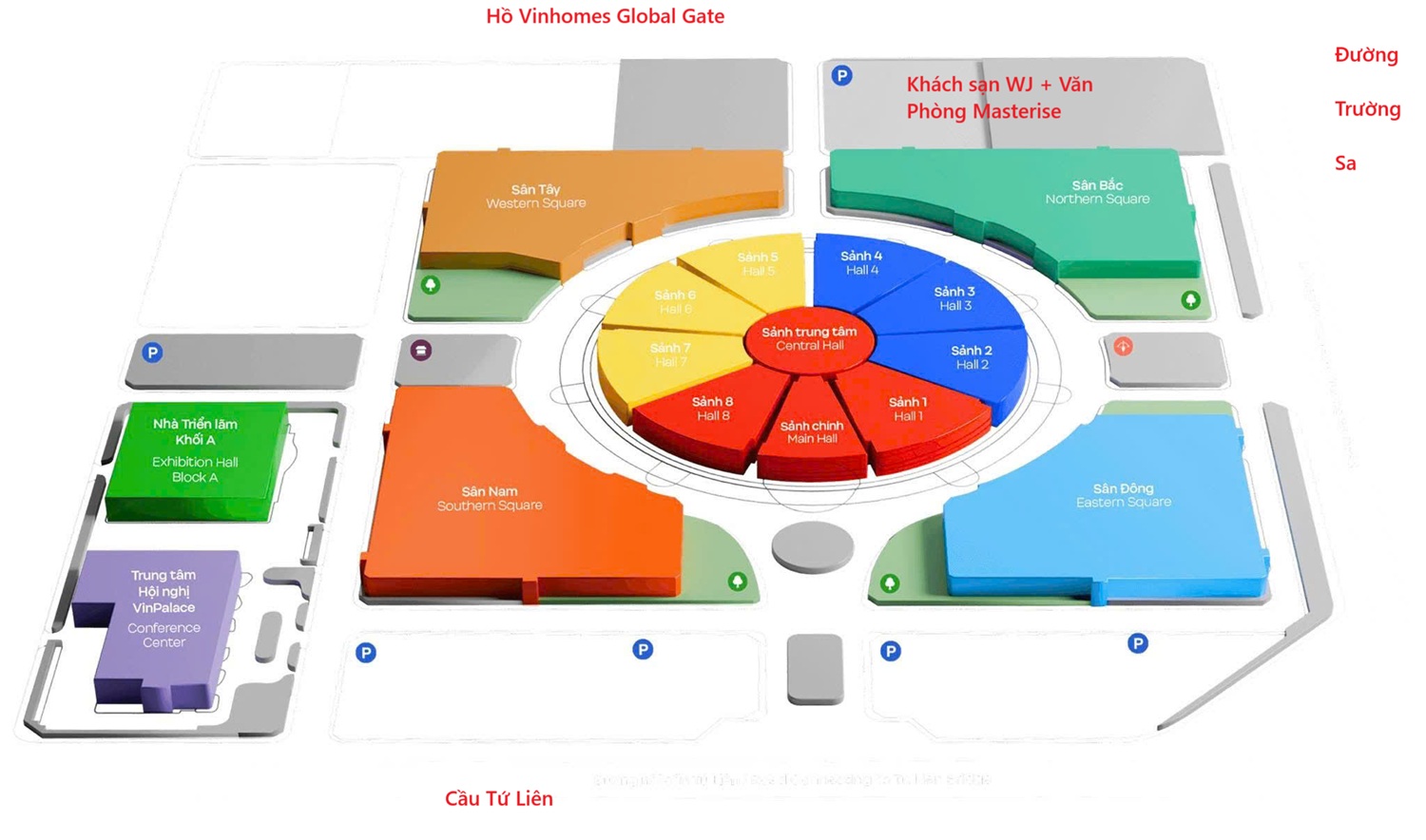 Sơ đồ phân khu Triển Lãm Quốc Gia The Grand Expo VEC Đông Anh