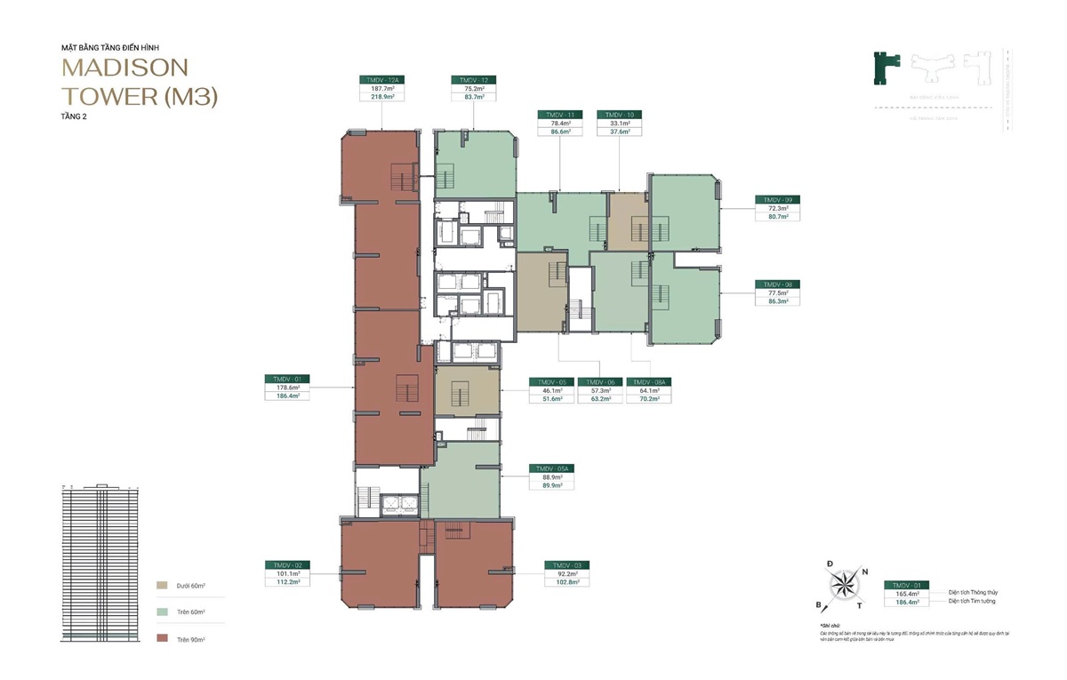 Bán shop khối đế tòa Monaco M3 tầng 2 Chung cư Cosmopolitan MIK Vinhomes Global Gate Cổ Loa