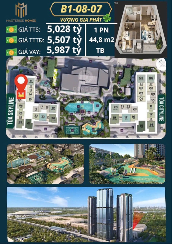 Căn hộ 1 phòng ngủ Vinhomes Cổ Loa (Vinhomes Global Gate)