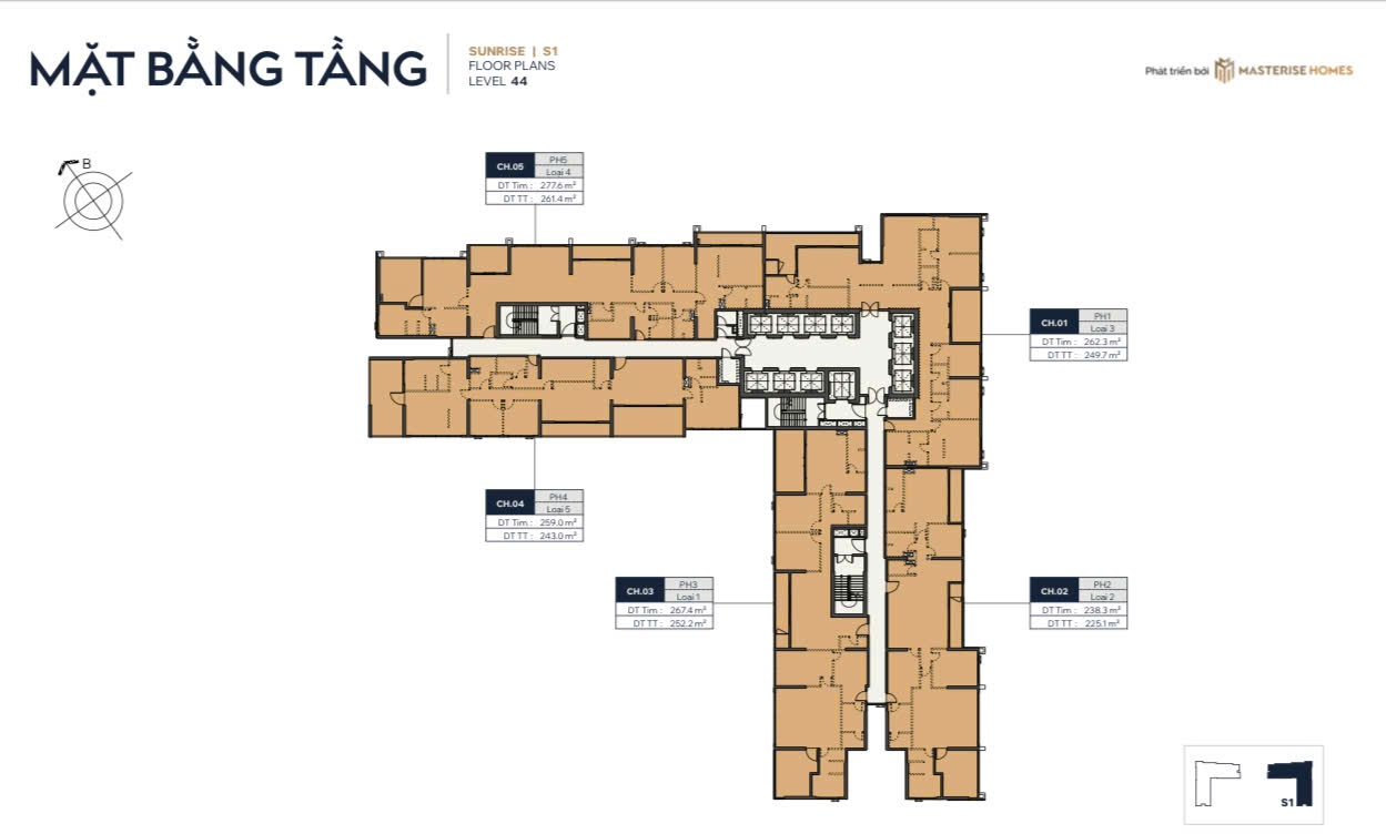 Căn hộ Penthouse The Sunrise (S1) Masteri Grand Avenue Cổ Loa Vinhomes Global Gate Đông Anh