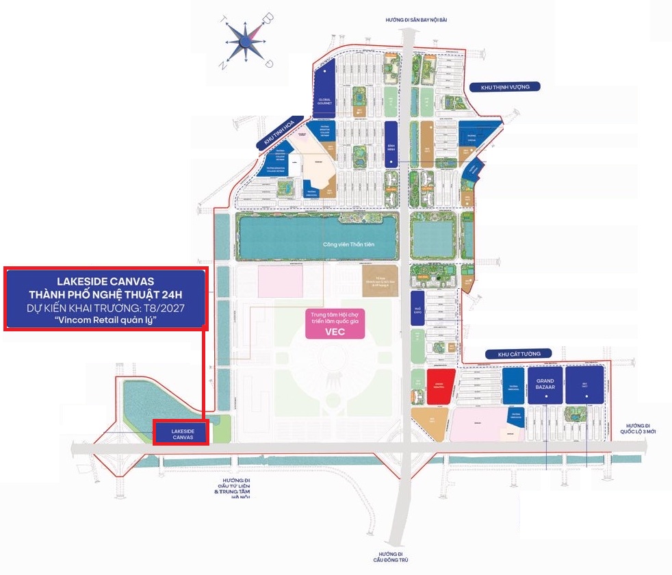 Cho thuê Lakeside Canvas; Thành phố Nghệ thuật 24h tại Vinhomes Global Gate