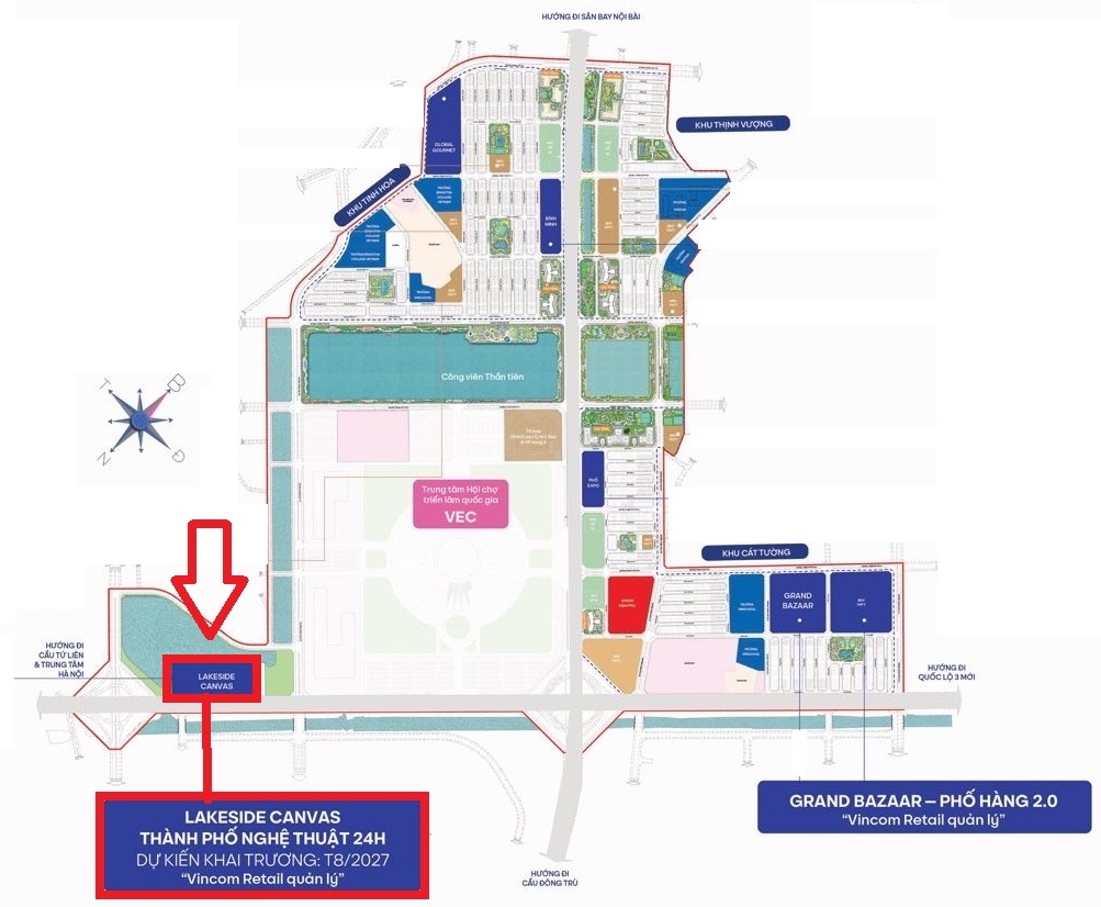 Lakeside Canvas; Thành phố Nghệ thuật 24h tại Vinhomes Global Gate Đông Anh