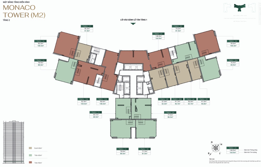 Shop chân đế Monaco Tower M2 Chung cư Cosmopolitan CTĐ MIK tại Vinhomes Global Gate tầng 2