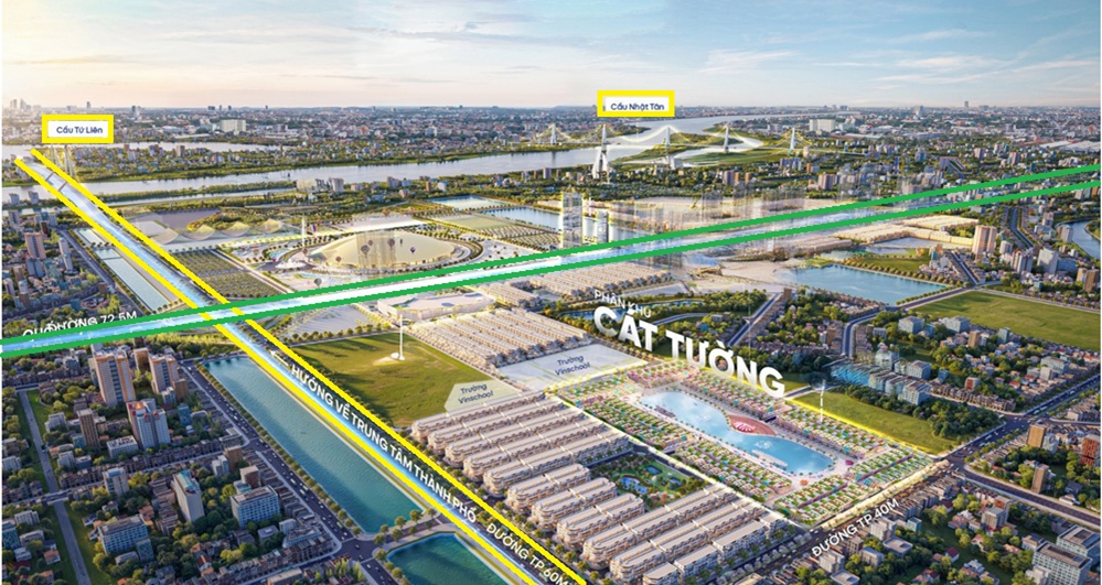 Vinhomes Cổ loa Cầu tứ liên; Chi tiết về thông số cầu, chiều dài, điểm đầu và điểm cuối, tiến độ, năm thông cầu,