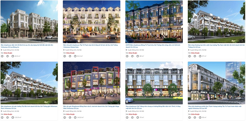 Gửi bán shophouse Vinhomes Cổ Loa