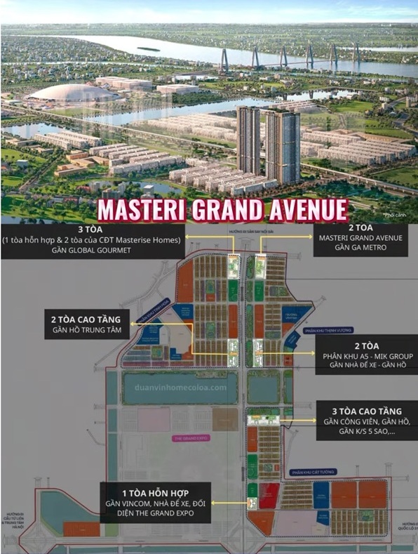 Masterise Đông Anh (Lumière Primes Hills Cổ Loa, Masteri Grand Avenue – The Sunrise & The Sunset) tại Vinhomes Global Gate Hà Nội