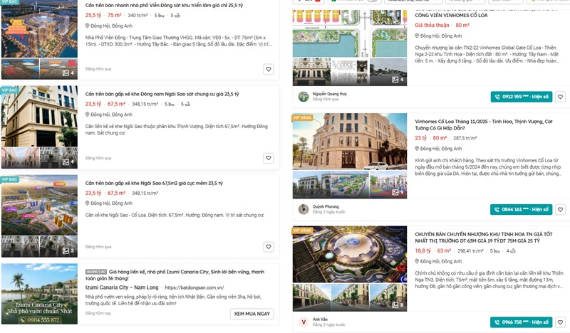 Dự án nhà ở thấp tầng liền kề Đông Anh, Hà Nội