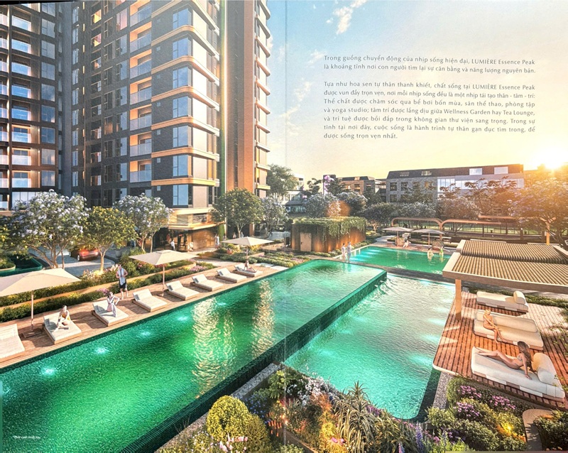 Bể bơi LUMIÈRE Essence Peak căn hộ Masterise Vinhomes Global Gate