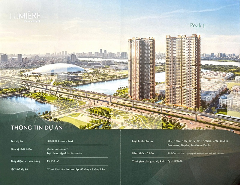 LUMIÈRE Essence Peak căn hộ Masterise Vinhomes Global Gate