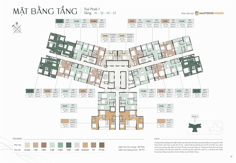 Mặt bằng tầng 36-38-40-42