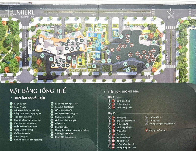 Tiện ích LUMIÈRE Essence Peak căn hộ Masterise Vinhomes Global Gate