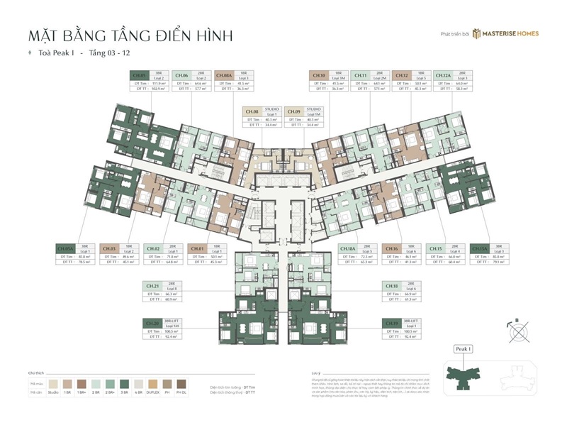 mặt bằng tầng 3- 12 LUMIÈRE Essence Peak 1