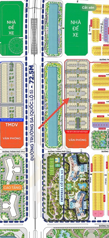 Vị trí Shop Kinh Doanh Áp góc, cạnh hồ Vinhomes Global Gate giá 16.3 tỷ